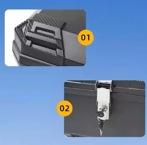 45L Universal Motorcycle Rear Storage Box – Hard Shell Tail Luggage - Image 5