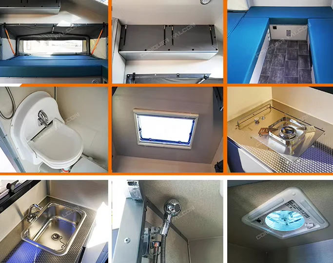 4x4 Aluminium Motor Home RV Caravan Trailer Small Travel Trailer for Truck Use for Camper Adventures - Image 4