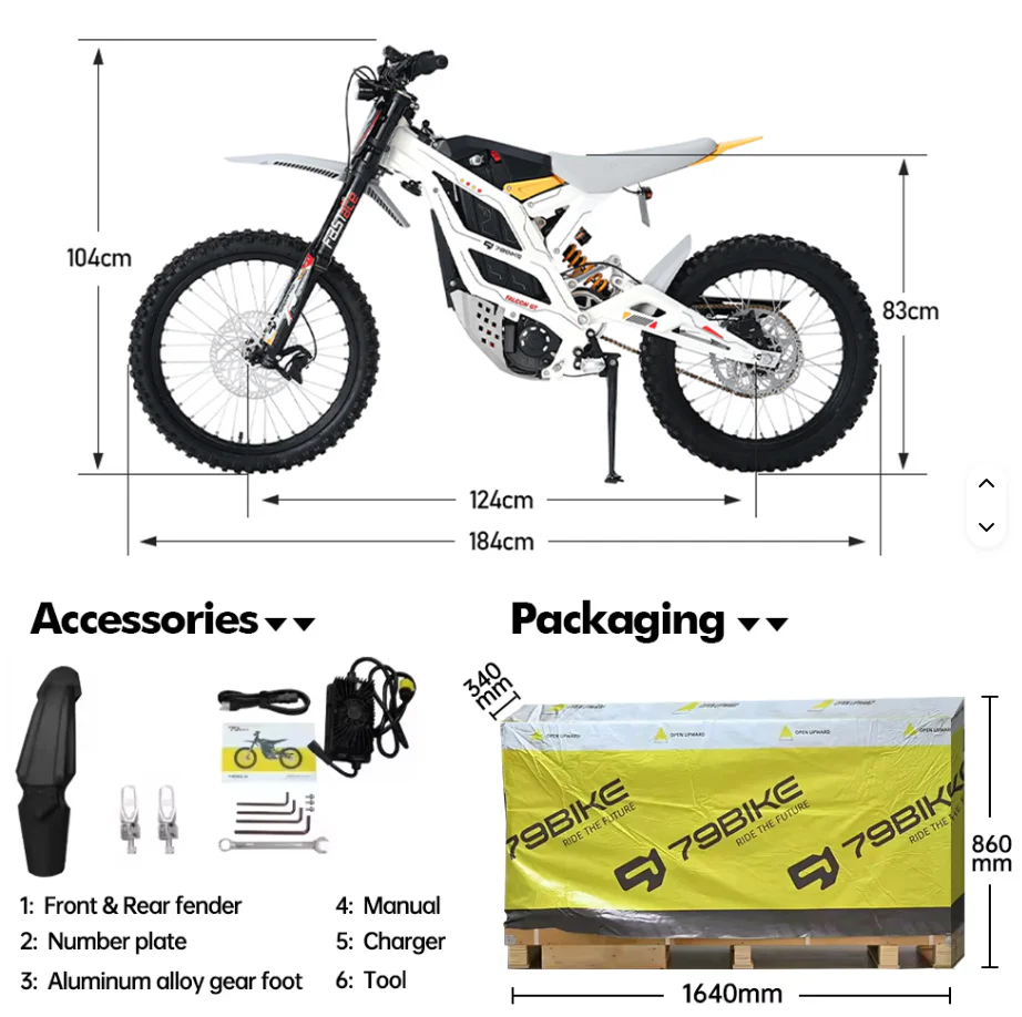 79BIKE Falcon GT Electric Dirt Bike - Image 17