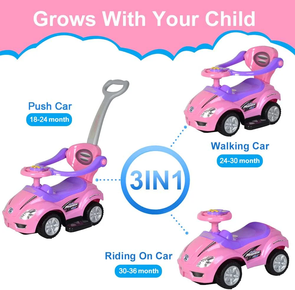 Baby Push Cars for Toddlers, 3 in 1 Ride on Push Car Age 1-3 - Image 2