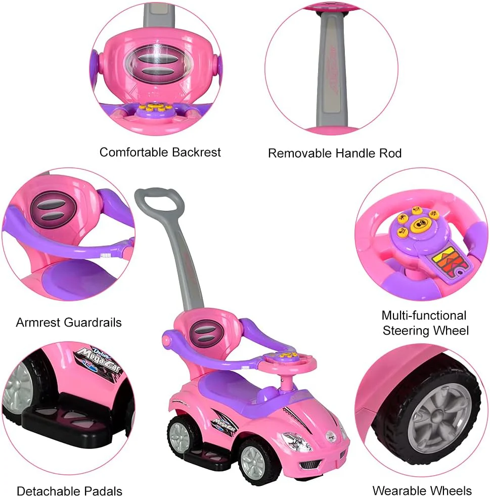 Baby Push Cars for Toddlers, 3 in 1 Ride on Push Car Age 1-3 - Image 3