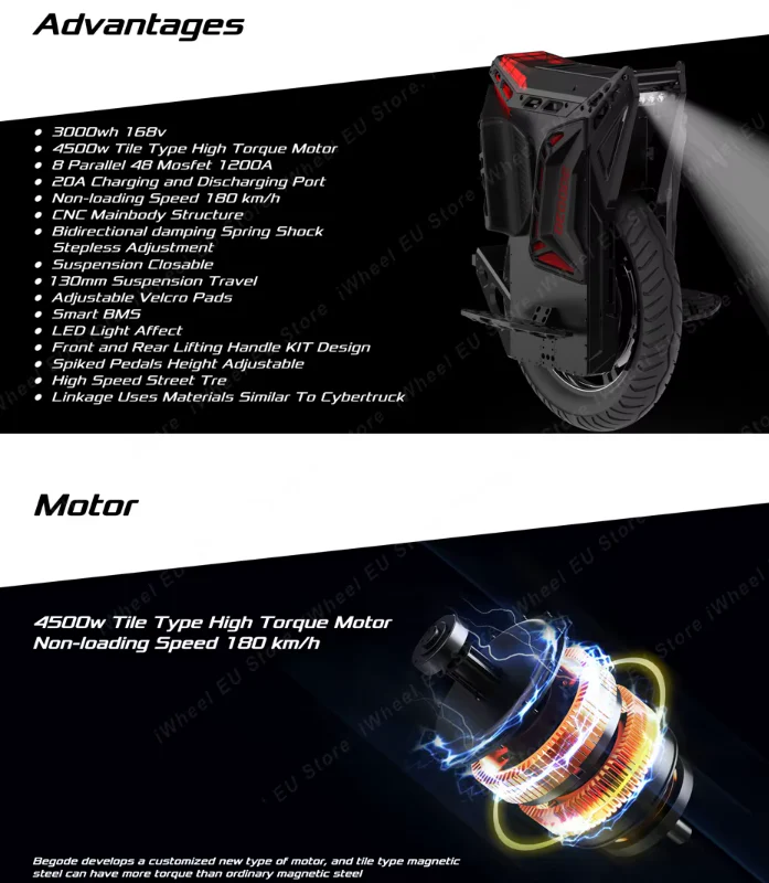 Begode ET Max 168V 3000Wh 4000W Electric Unicycle - Image 2