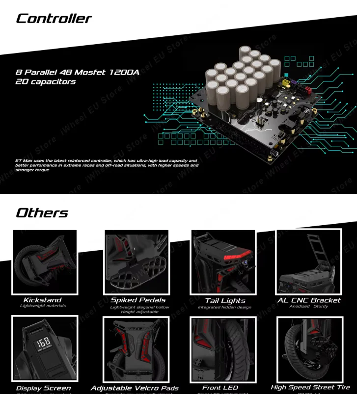 Begode ET Max 168V 3000Wh 4000W Electric Unicycle - Image 5