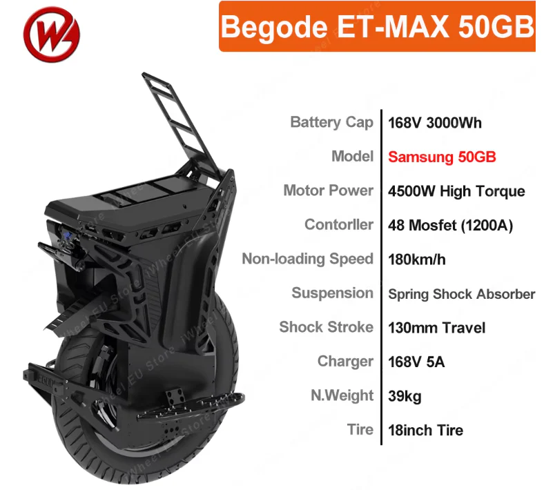 Begode ET Max 168V 3000Wh 4000W Electric Unicycle - Image 7
