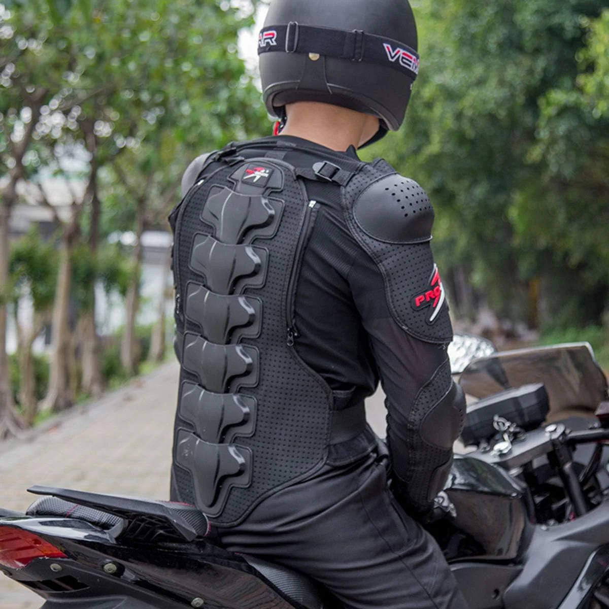 Caige Motorcycle Armour Full Body Protective Jacket, Black - Image 4