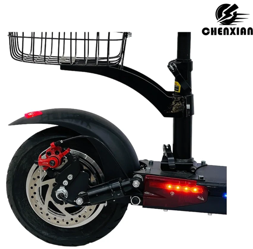 Foldable E10 updated Kick Scooter with Seat & Rear Basket - Image 2