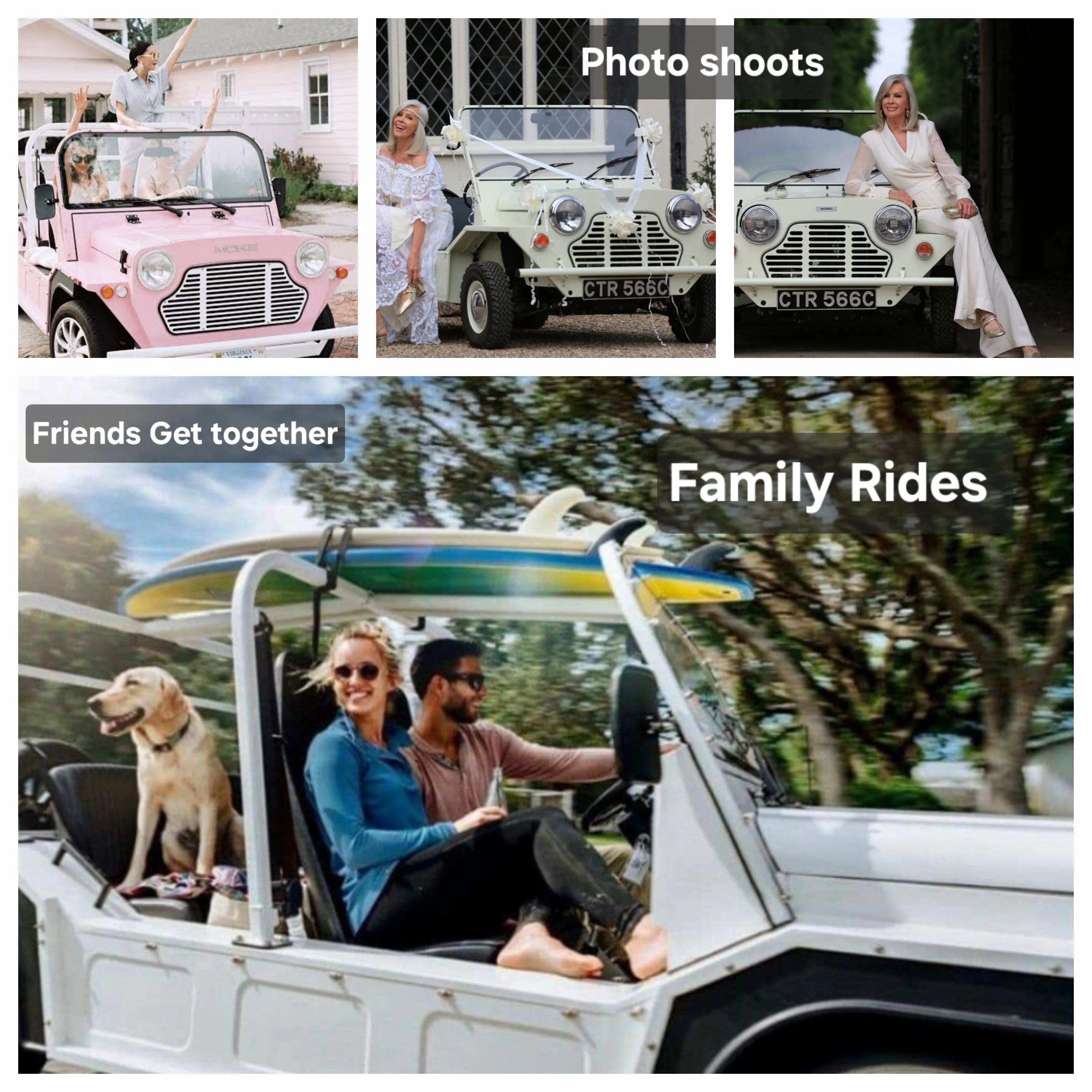 Classic Car Electric Mini Moke Jeep 72V 4 Seater Sightseeing Bus Golf Cart - Image 2