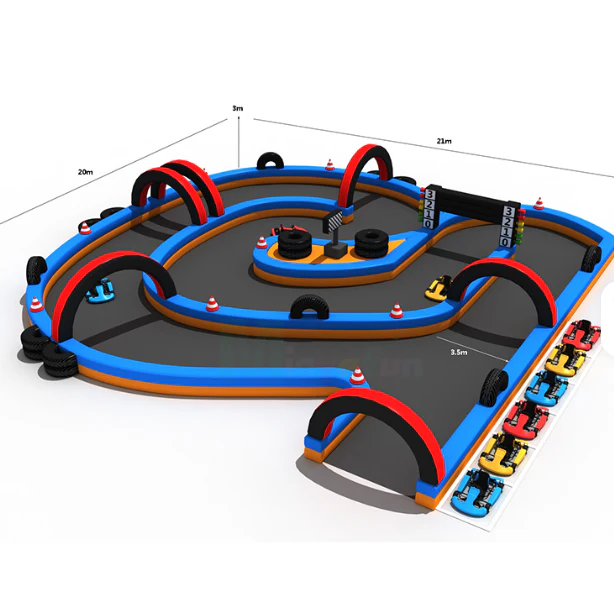 Commercial Inflatable Go-Kart Race Track Safety Fence - Image 3