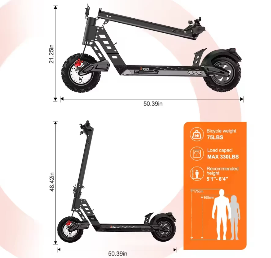 D20 Electric Scooter 48V 15Ah 800W foldable - Image 16