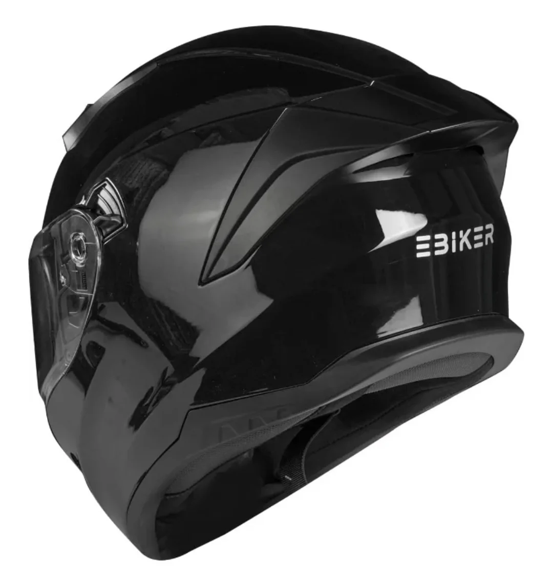 EBIKER Full Face Helmet – Glossy Black - Image 3
