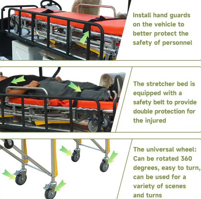 Electric Ambulance Vehicle Medical Buggy & Golf Cart with Stretcher First Aid Emergency Aid - Image 5