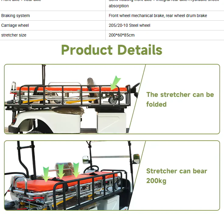 Electric Ambulance Vehicle Medical Buggy & Golf Cart with Stretcher First Aid Emergency Aid - Image 6
