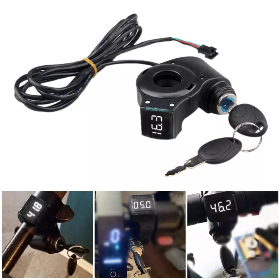 Electric Bicycle Thumb Throttle Voltmeter Digital Battery Voltage Key Switch Power Key Lock Electric Bike Accessories - Image 2