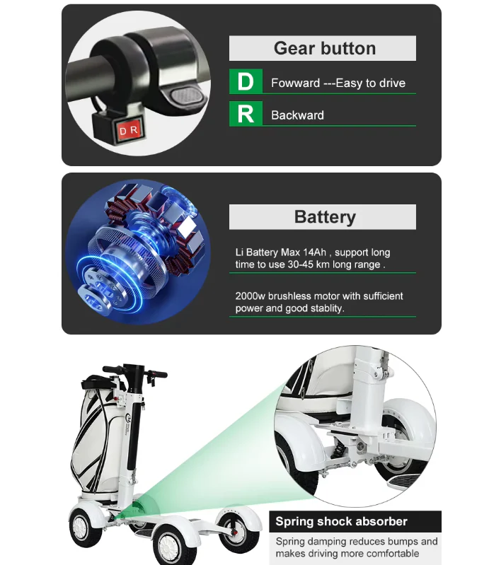 Electric Golf Trolley With New Digital Handle 2000W - Image 5