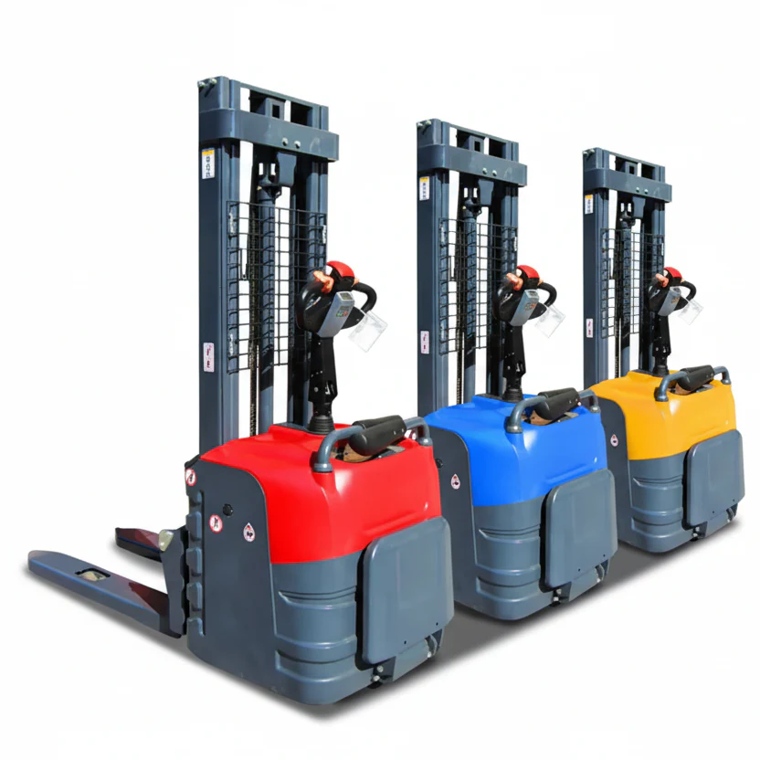 Electric Stacker Machine Wide Pallet Power Stacker 1-2 Ton Lift Height 3m-5m
