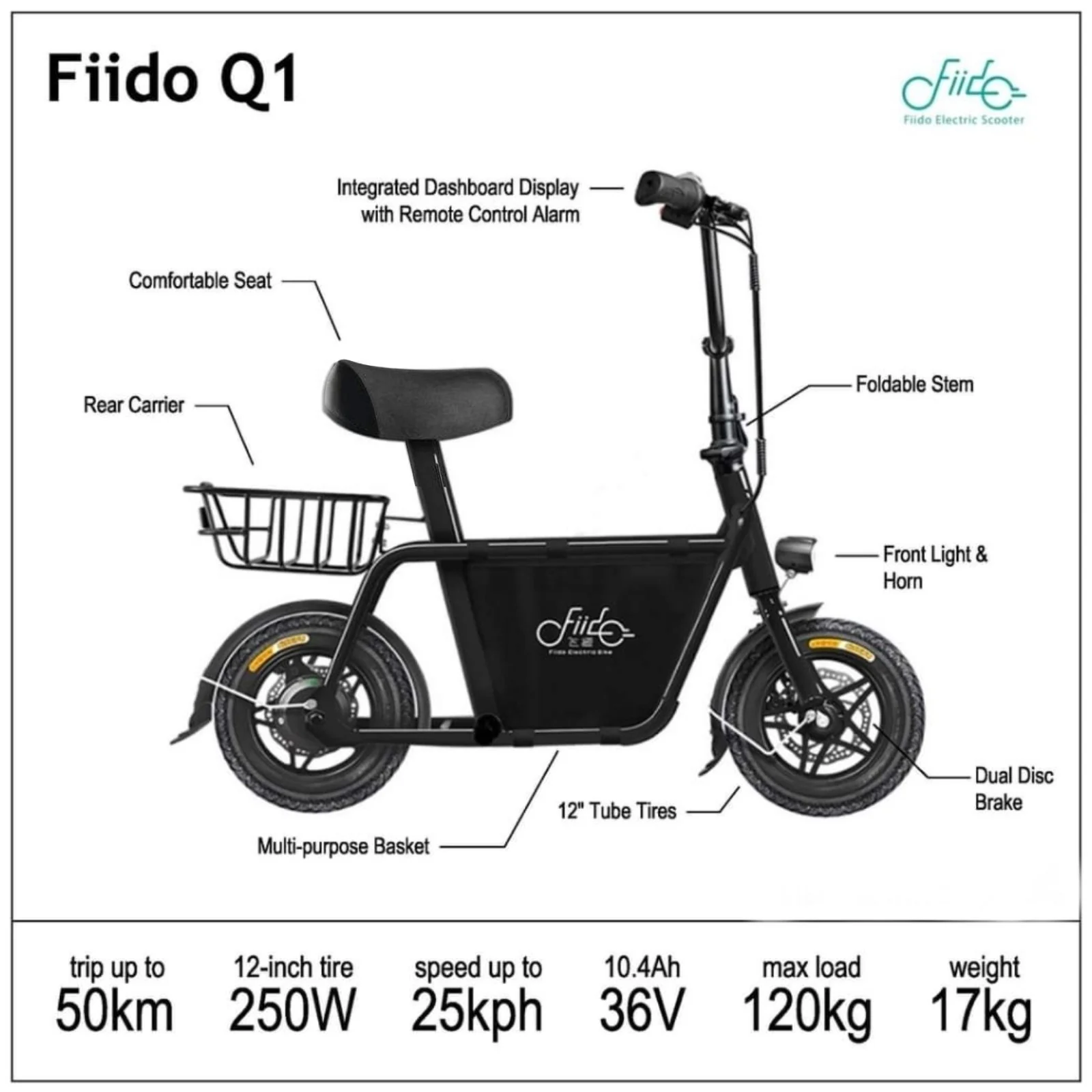 Fiido Q1 Electric Scooter Bike - Image 3