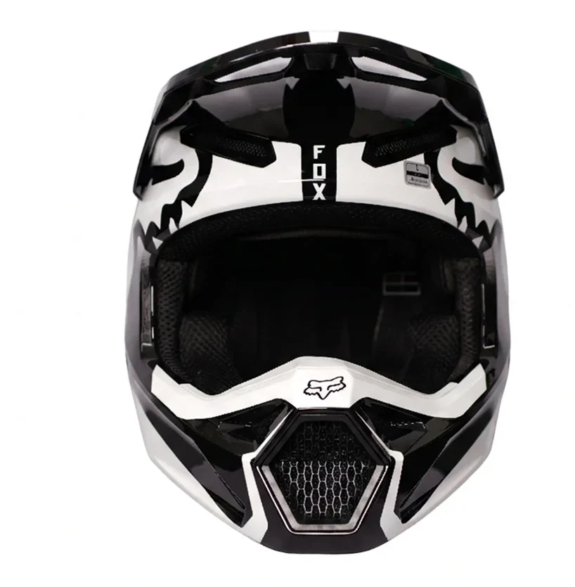 FOX Racing V1 Supreme Motocross Off Road Dirt Bike Motorcycle Helmet Black & White - Image 5