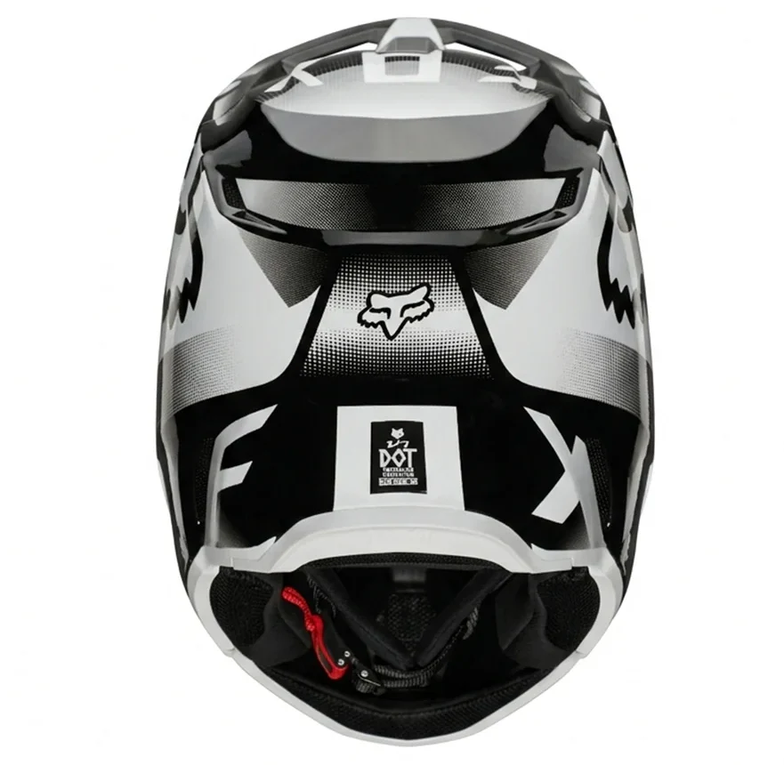 FOX Racing V1 Supreme Motocross Off Road Dirt Bike Motorcycle Helmet Black & White - Image 6