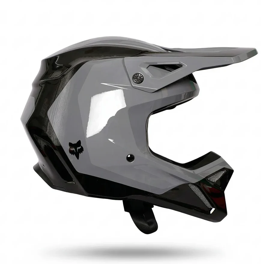 FOX V1 Solid Dark Shadow Grey Off Road Motorcycle Motocross Helmet - Image 2