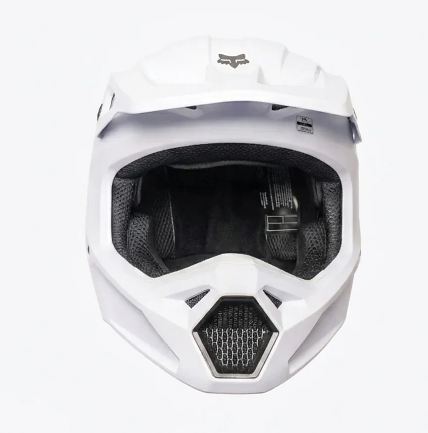 Fox V1 Solid Helmet Matte White MX Helmet