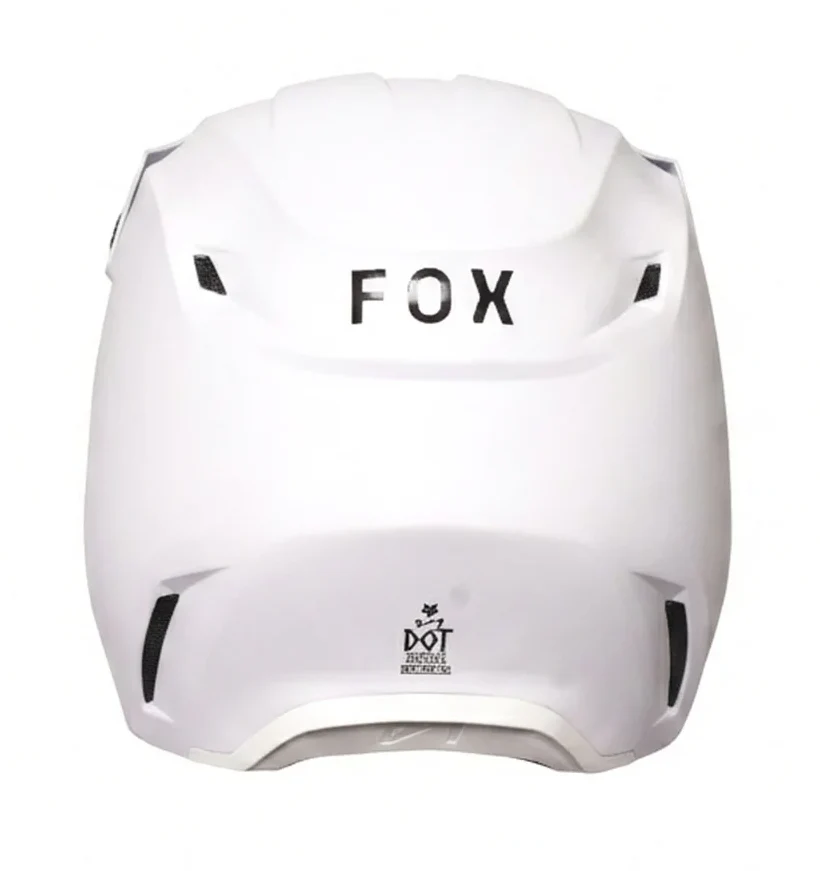Fox V1 Solid Helmet Matte White MX Helmet - Image 4