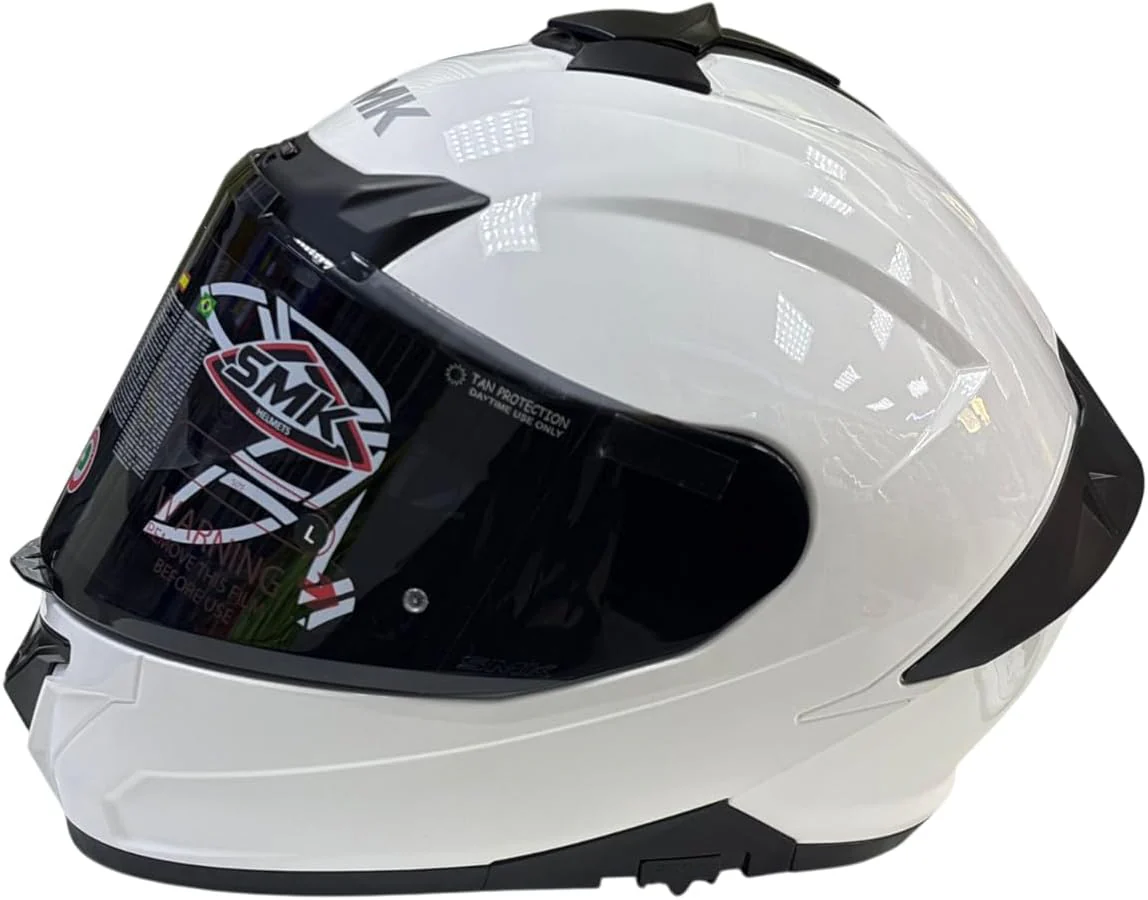 Full Face Motorcycle Helmet, White and Black, DOT Approved - Image 2