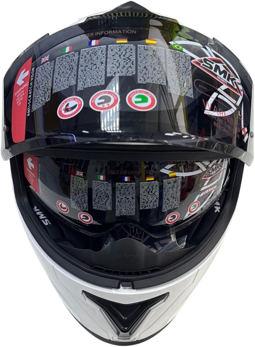 Full Face Motorcycle Helmet, White and Black, DOT Approved - Image 4