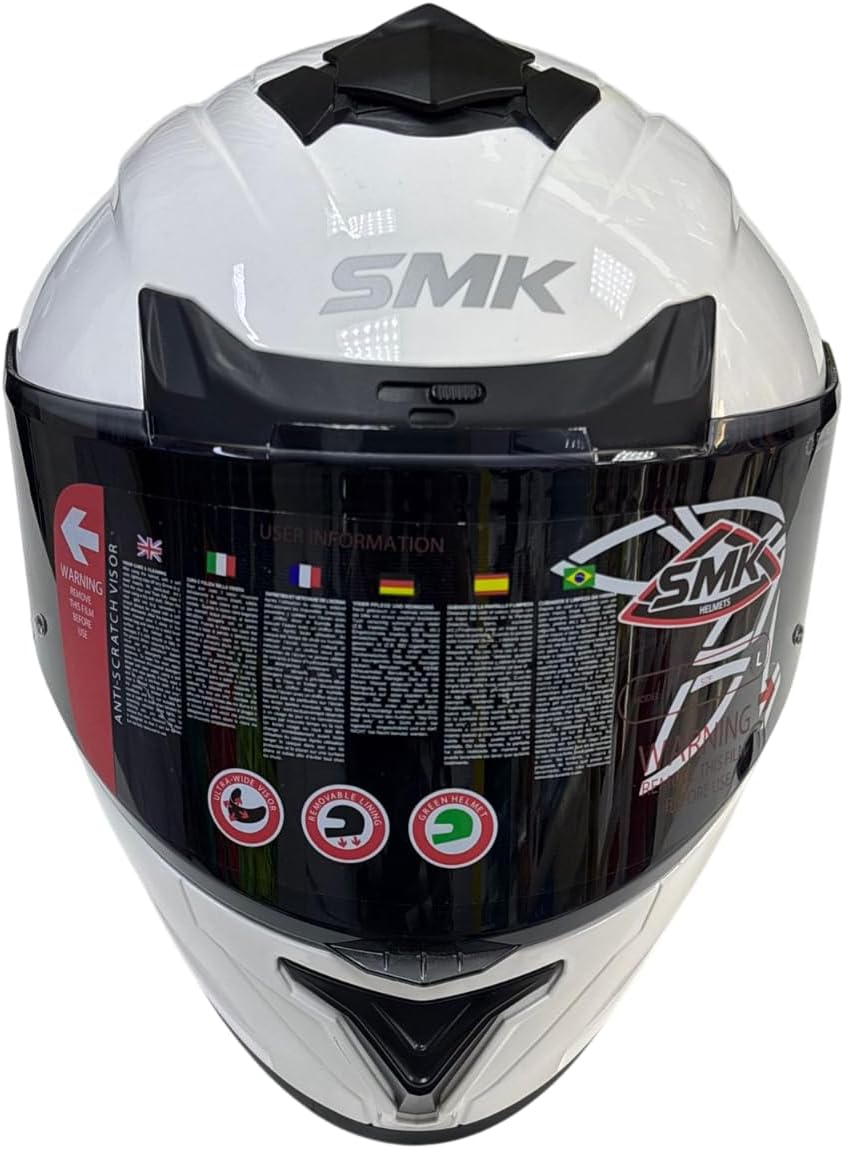 Full Face Motorcycle Helmet, White and Black, DOT Approved - Image 5