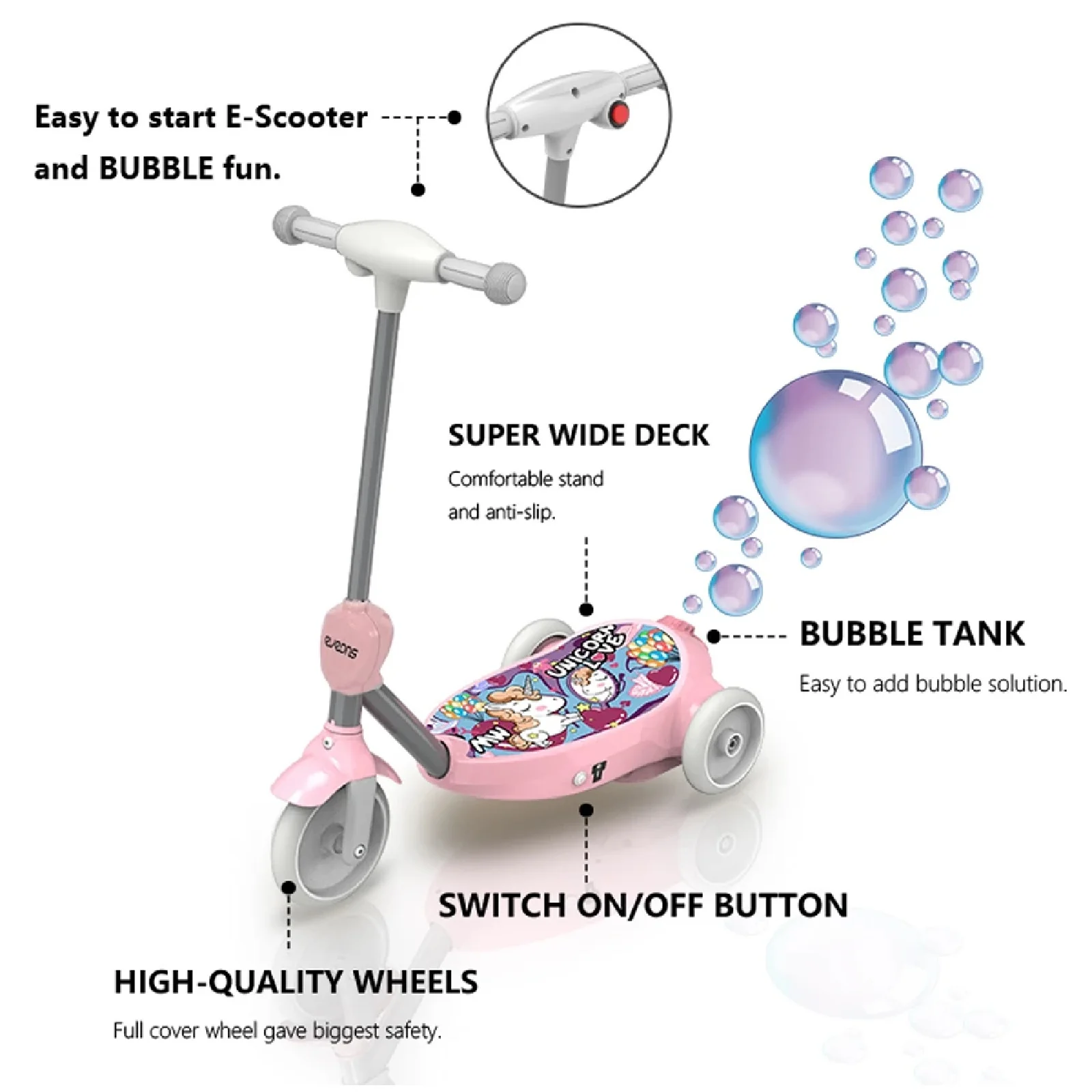 Eveons G Bubbles Electric Scooter for Kids Age 3+ - Image 3
