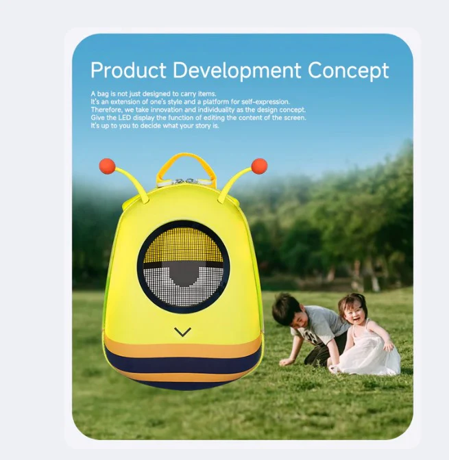 Girls LED Smart Display Backpack Pixel Art Bag Small Ant Cute Carrot - Image 14