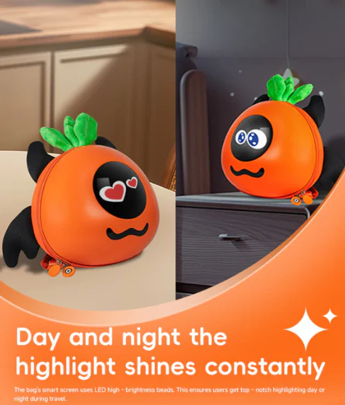 Girls LED Smart Display Backpack Pixel Art Bag Small Ant Cute Carrot - Image 18