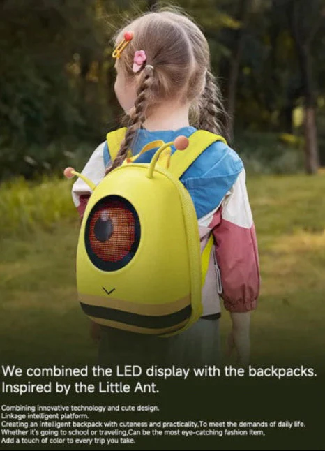 Girls LED Smart Display Backpack Pixel Art Bag Small Ant Cute Carrot - Image 3