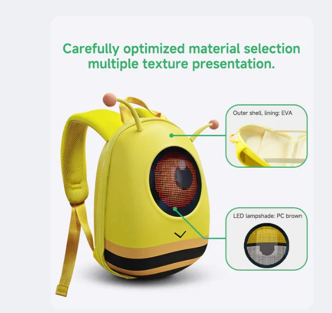 Girls LED Smart Display Backpack Pixel Art Bag Small Ant Cute Carrot - Image 4
