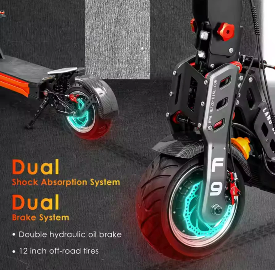 Land cruiser F9 Electric Scooter 2024 Off Road |100km Range| Fast|4000W dual motor|60V - Image 11