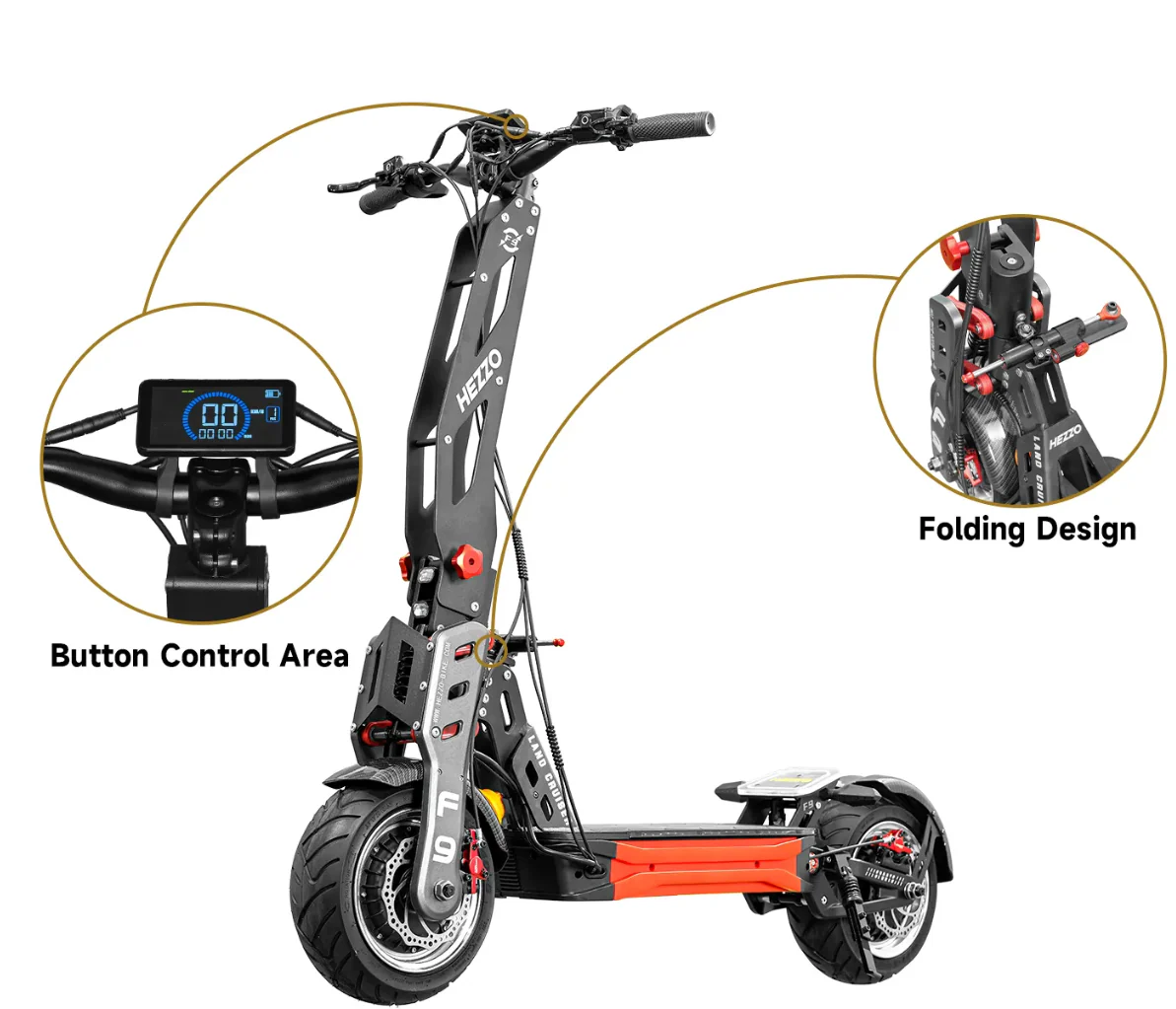 Land cruiser F9 Electric Scooter 2024 Off Road |100km Range| Fast|4000W dual motor|60V - Image 6