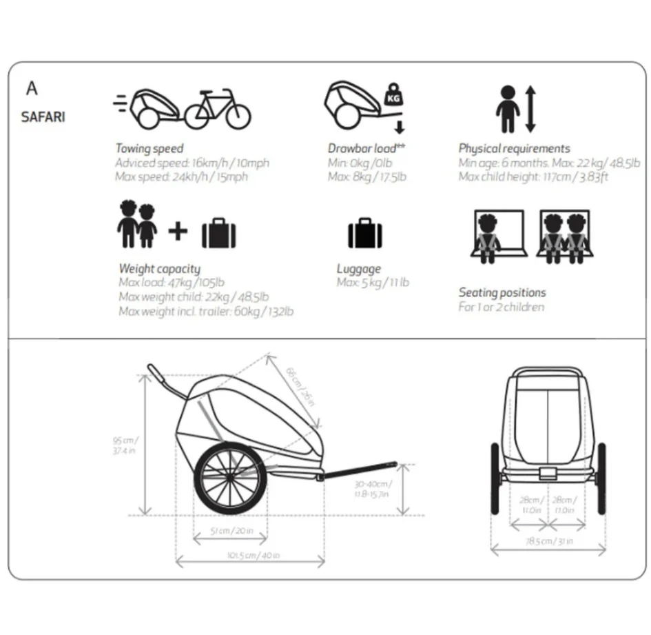 Hmax Safari Child Bike Trailer - Image 9