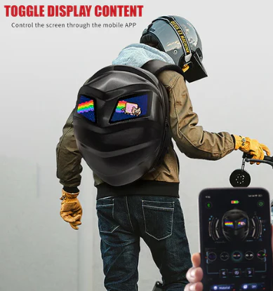 Iron Man Crown LED Display Smart Backpack – Ultimate Rider Visibility & Style - Image 4