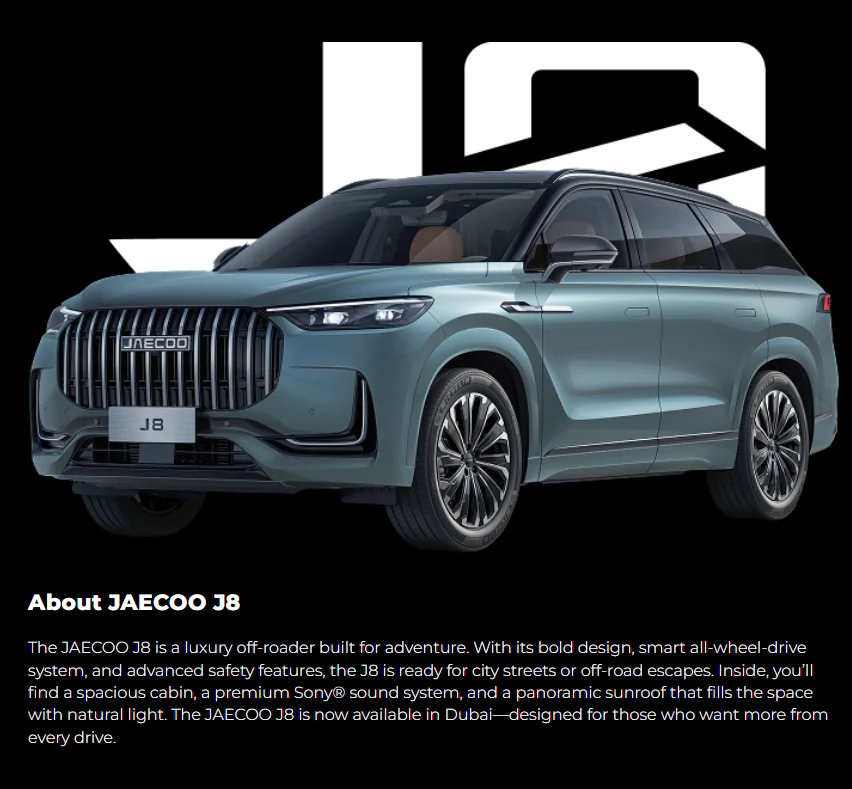 JAECOO J8 SUV - Image 4