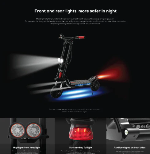 Kaabo Wolf Warrior 11 PRO+ Electric Scooter 60V 35Ah 1200W Dual Motor Powered - Image 4