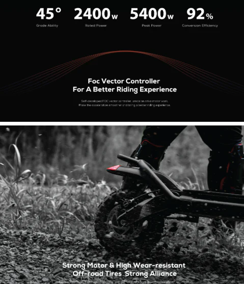 Kaabo Wolf Warrior 11 PRO+ Electric Scooter 60V 35Ah 1200W Dual Motor Powered - Image 6