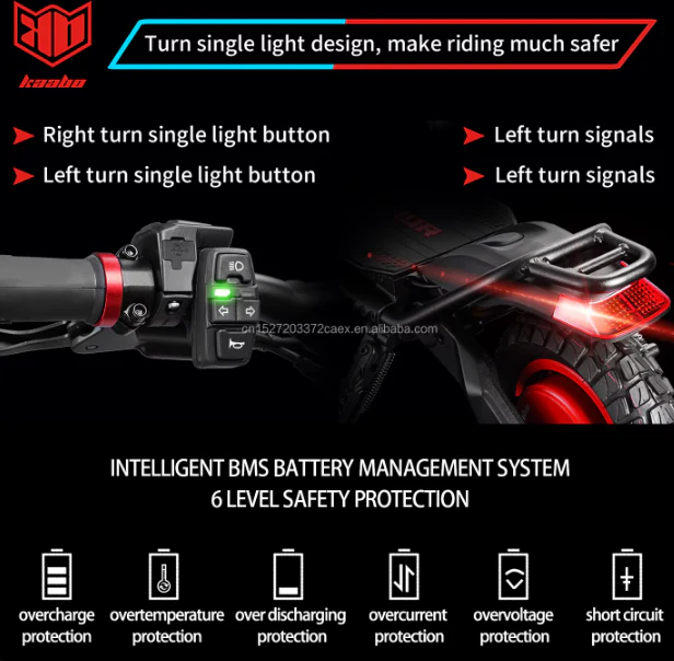 KAABO Wolf Warrior X GT Electric Scooter 60V 28.8Ah 1100W Dual Motor Powered - Image 9