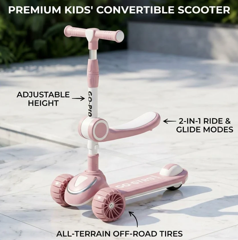 Kids’ Adventure Manual Scooter 2-in-1 Age 2-12 Years - Image 7