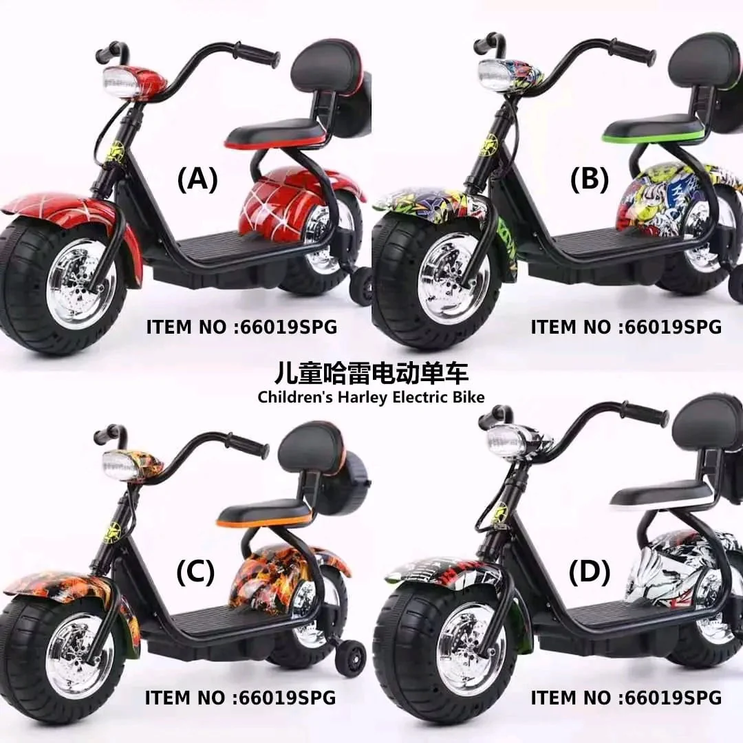 Kids Harley E scooter With Auxillary wheels Age 2-6 Years - Image 4