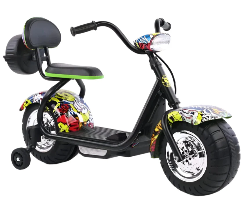 Kids Harley E scooter With Auxillary wheels Age 2-6 Years - Image 9