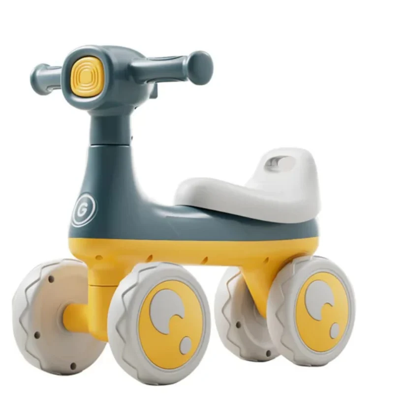 Kids Ride on Balance Bike-4 Wheel Bubble Blowing Car Toys with Light and Music Age 10-36 Months