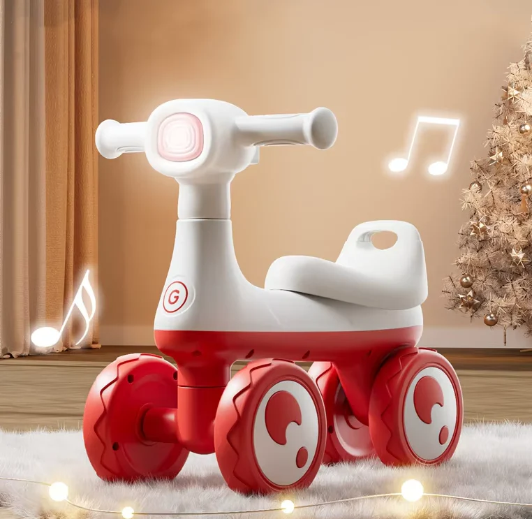 Kids Ride on Balance Bike-4 Wheel Bubble Blowing Car Toys with Light and Music Age 10-36 Months - Image 3