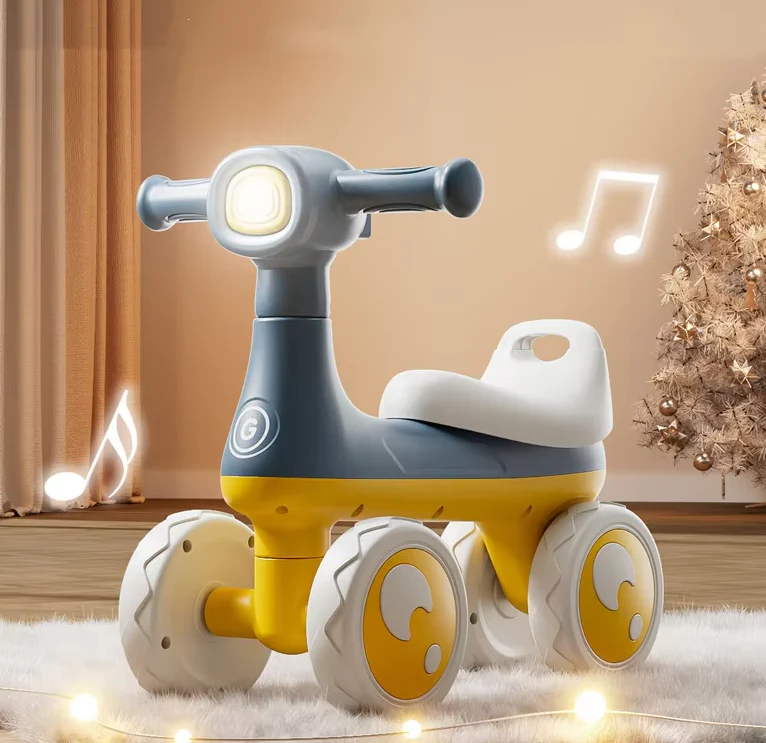 Kids Ride on Balance Bike-4 Wheel Bubble Blowing Car Toys with Light and Music Age 10-36 Months - Image 4