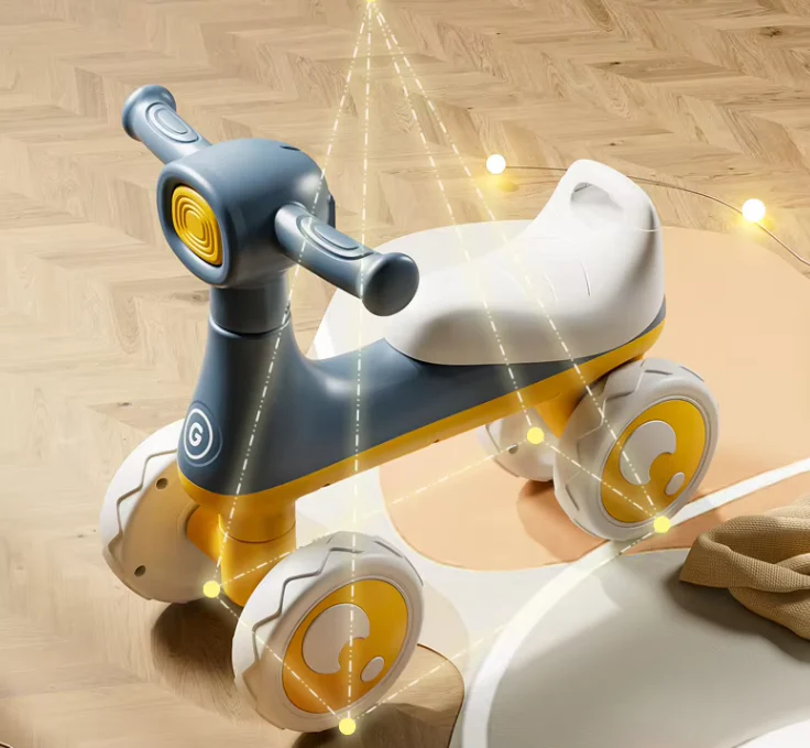 Kids Ride on Balance Bike-4 Wheel Bubble Blowing Car Toys with Light and Music Age 10-36 Months - Image 5