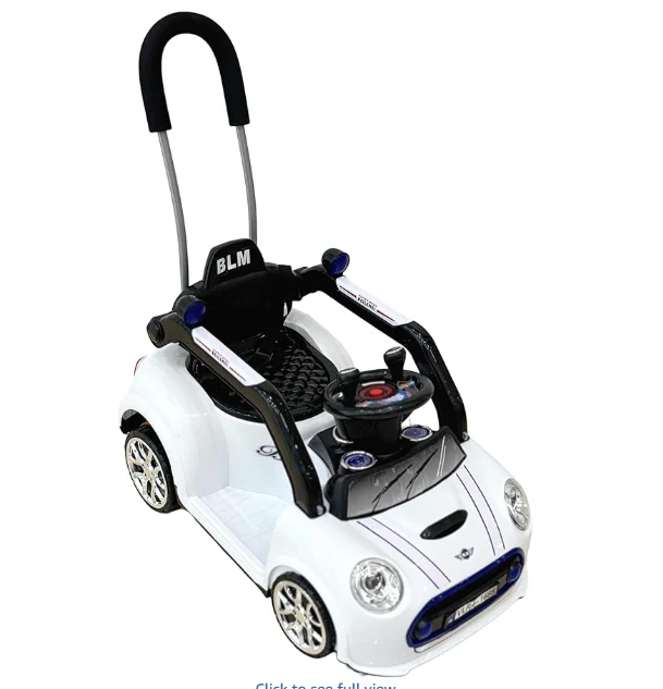 Kids Ride-On Push Car, Mini Cooper Style Parent Handle, Steering Wheel 6V battery operated 2-4 years - Image 6