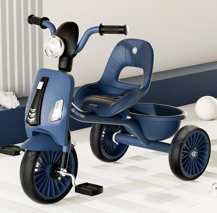Kids tricycle stroller Push car , rubber wheels Baby Stroller Bike for kids with music and light - Image 3